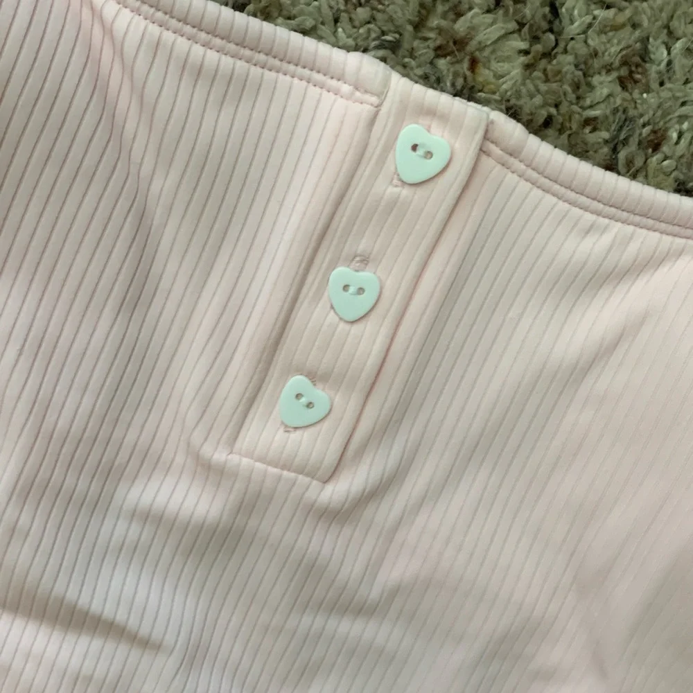 Stoney Clover Lane LIMITED EDITION Ribbed Henley One Piece Swimsuit in Pink